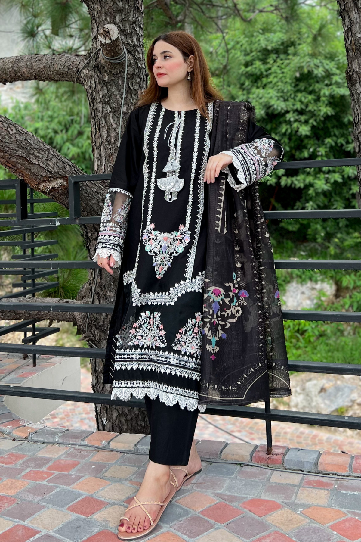 Best Selling - Black Pearl 3Pc Embroidered Dress