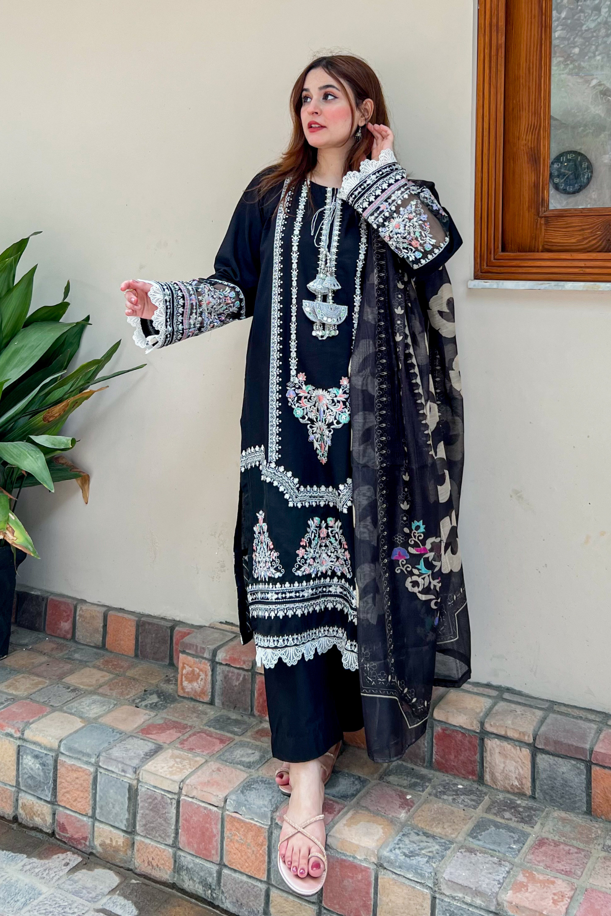 Best Selling - Black Pearl 3Pc Embroidered Dress