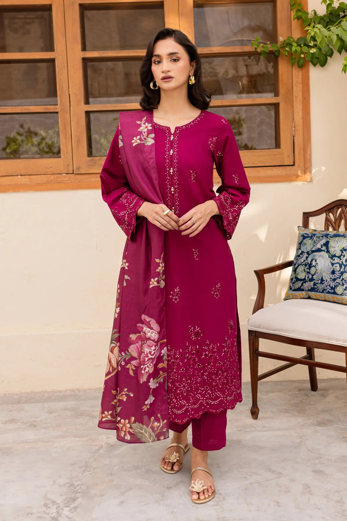 Best Selling - Lilas 3Pc Embroidered Dress