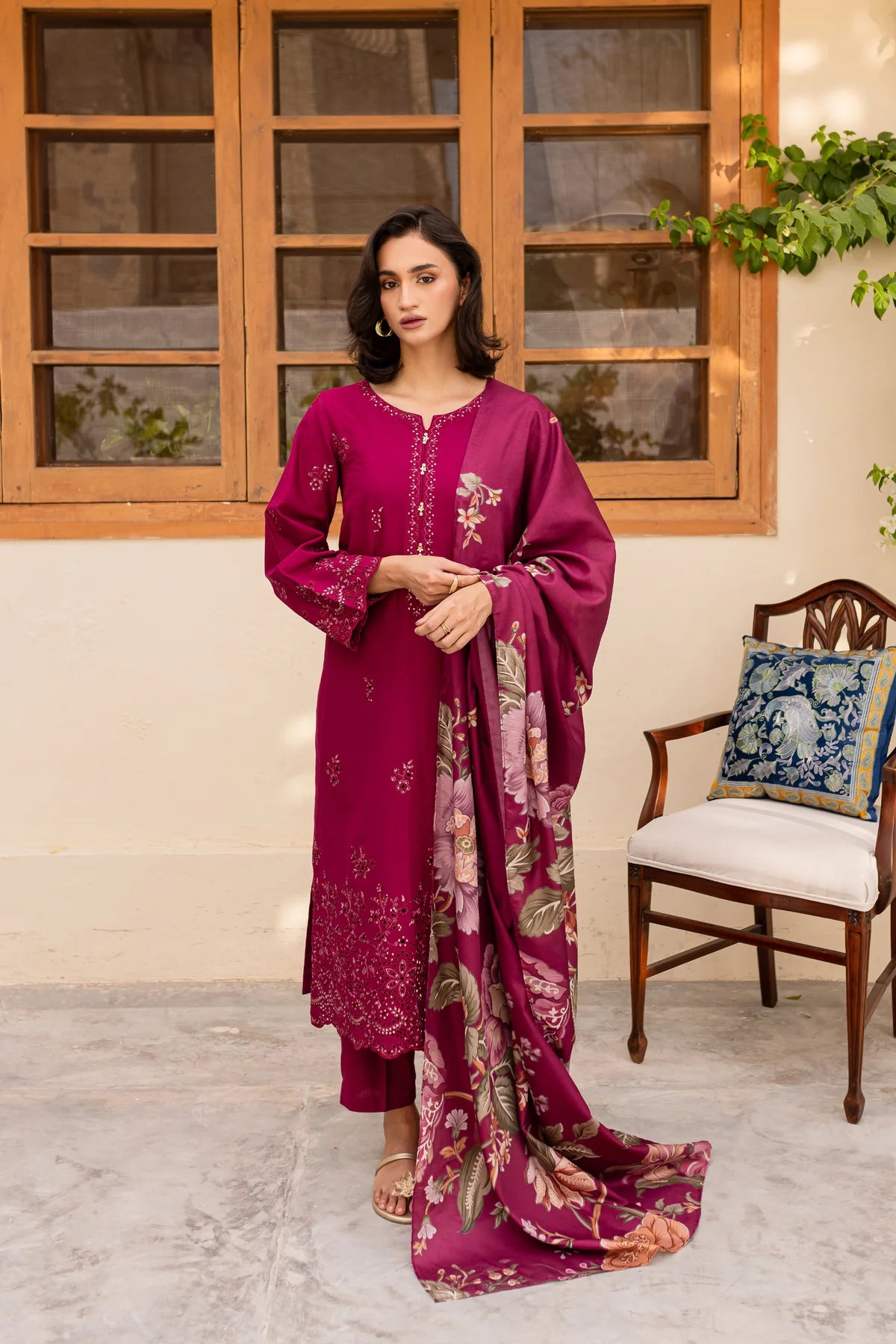 Best Selling - Lilas 3Pc Embroidered Dress